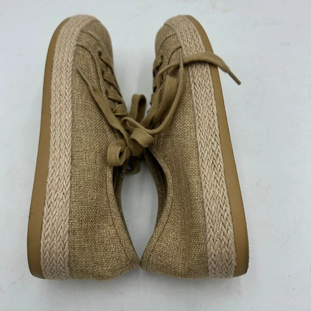 Tommy Bahama Galana‎ Tan Gold Shimmer Espadrille Sneakers Womens 9.5M PL251141